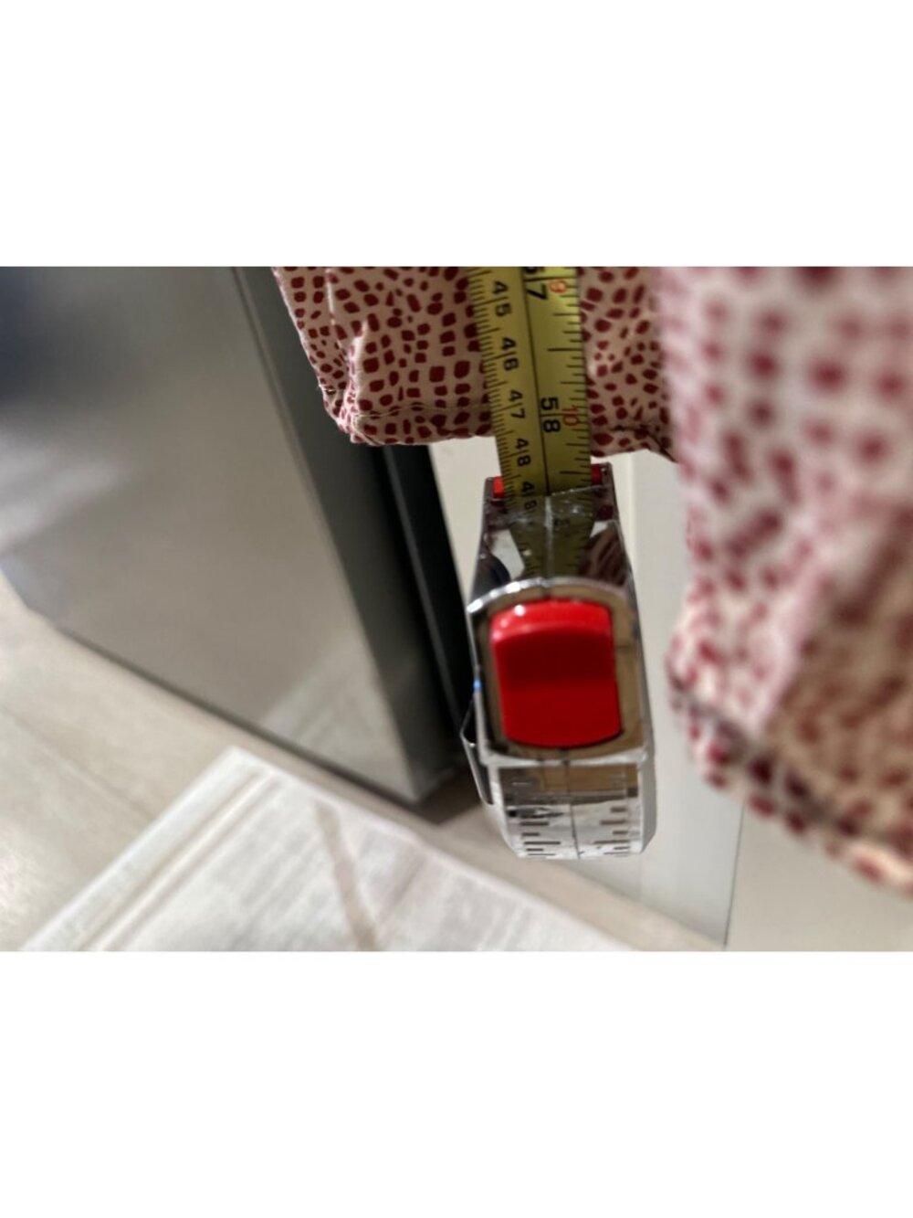 Jackson Rowe Red & Beige Patterned Maxi Dress With Button Front & Tie Waist - Picture 9 of 9